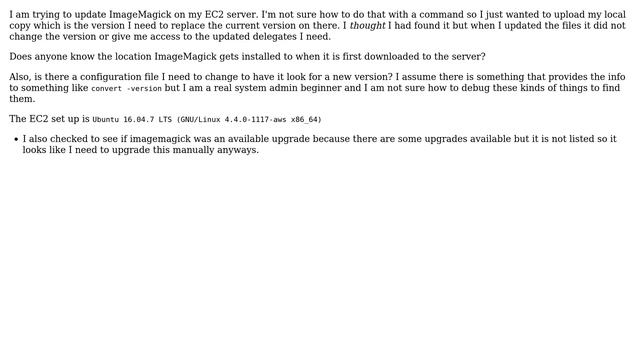 Where is imagemagick located on an EC2 server смотреть онлайн