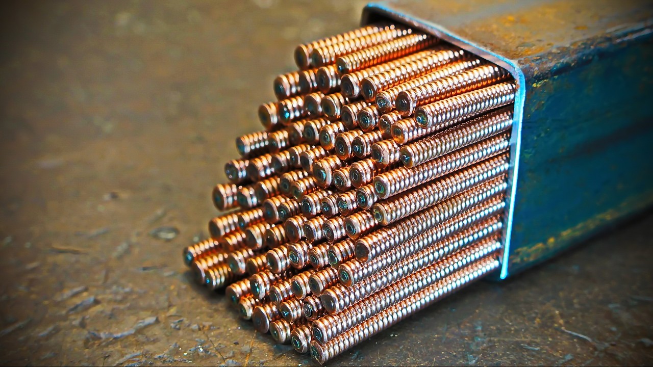 Технология Дамасской стали с использованием медных струн для пианино смотреть онлайн