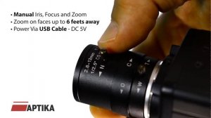 Aptika Photo ID Camera with Zoom | Varifocal Lens 1080p | Tripod Mount - USB