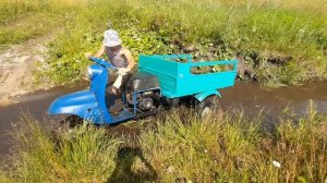 Моторолер муравей  по грязи