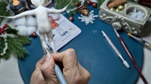 Мастер класс. Ватная композиция по винтажной открытке "Хочешь научу?!"      часть 2