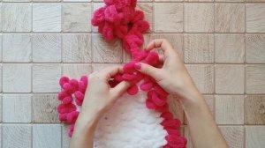 Плед из пряжи Ализе Пуффи за вечер: вышивка, расход, обработка края