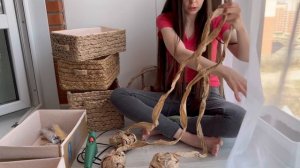 #DIY Органайзеры своими руками из бумаги для выпечки. Плетёные корзины для хранения за копейки.