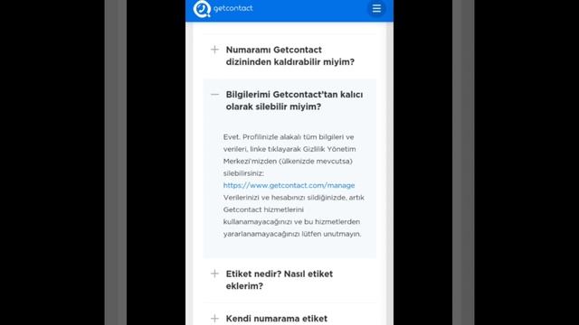?GetContactda numaranizi başkalarının görmemesi ve hesabınızı silmek içi video izah смотреть онлайн