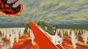 Амереканские горки на поездах с огромными топорами. Гоша и Чич. Крушение машин в Beamng drive.