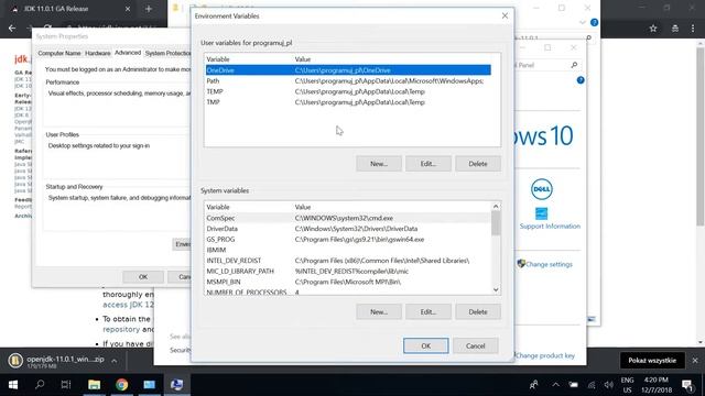 2.1. Konfiguracja - Instalacja Java JDK (Windows 10) смотреть онлайн