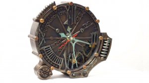 Automaton 1789 moving gears table clock by Woodandroot