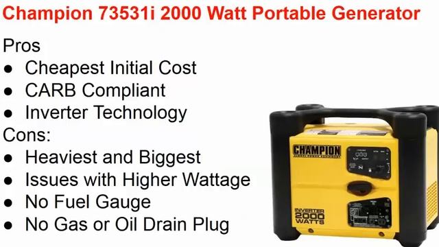 Best Small Quiet Portable Generator for Camping: Honda vs Champion vs Yamaha 2000 Watt (2019)
