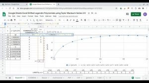 Google Sheets Excel Shifted Legendre Polynomials using Taylor Maclaurin Series 2 of 4