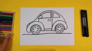 Как нарисовать МАШИНУ ЖУК / Урок рисования для детей от РыбаКит