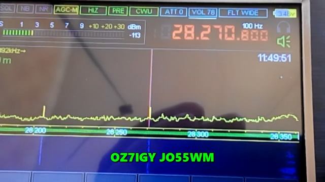 27.05.2023 08:45UTC, [Es, 10m, bcn, test], Малахит DSP3, OZ7IGY, Дания, 28271кГц