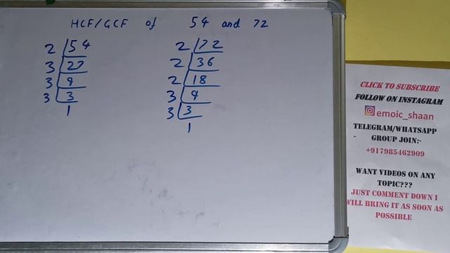 HCF of 54 and 72|GCF of 54 and 72 смотреть онлайн