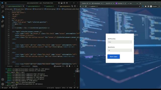 Angular 16 Quiz App RestAPI