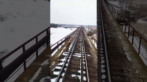 Участок зимой "Антоновский мост" через реку Днепр. Классное зрелище