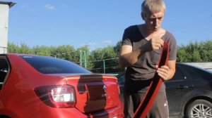 Тюнинг New Renault Logan лип спойлер BraZ (установка)