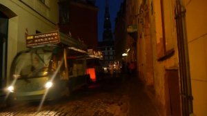 Ноктюрн Ночью в узких улочках Риги