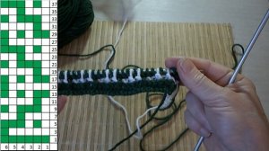 Двухцветный узор спицами "Зигзаг". Ленивый жаккард.