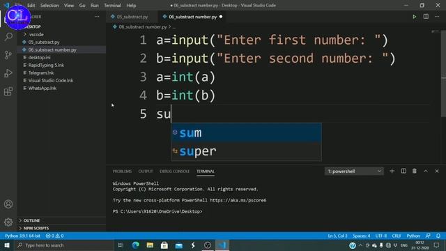 Substract two numbers from user input in python। code learning 2022 смотреть онлайн