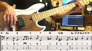 Hello. Lionel Richie. Bass cover. [TAB & Score]