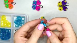 Бабочка 3D мини из резинок Butterfly Rainbow loom bands tutorial for kids DIY