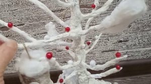 Снежное дерево. Зимняя поделка для детского садика.