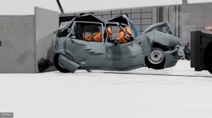 Daewoo Nexia crash-test с манекенами в BeamNG.drive