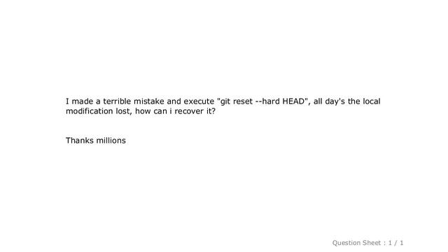 iOS : How to recover after i execute :git reset --hard HEAD смотреть онлайн