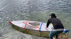 Каяк из байдарки и стрейч пленки