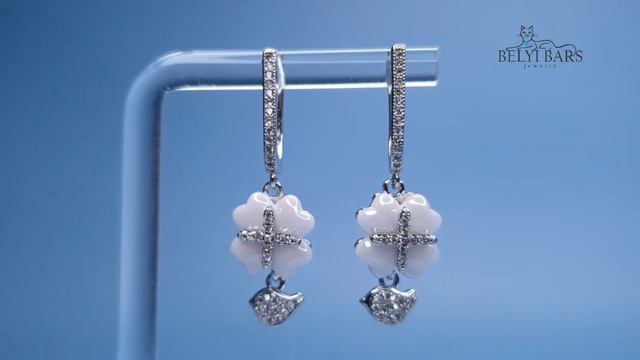 Серьги керамические белые