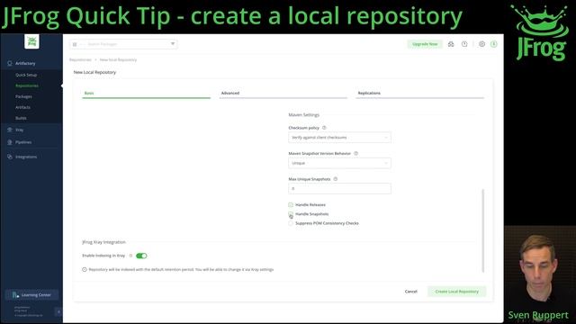 JFrog Quick Tip - How to create a local repository