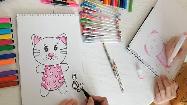 Рисуем котов hello Kitti  Мой первый скейчбук Рисуем с Любовью Draw with Love