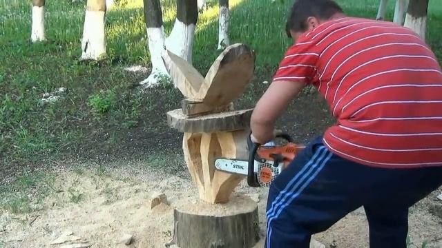 резьба бензопилой смотреть онлайн