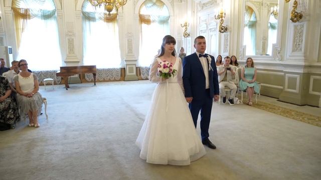Регистрация во Дворце бракосочетания №1. Съемка видео в ЗАГСе Санкт-Петербурга