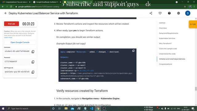 Deploy Kubernetes Load Balancer Service with Terraform [GSP233] |Qwiklabs | Google cloud смотреть онлайн