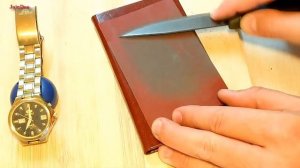 Как заточить нож Быстро за 1$ и 10 минут. До бритвенной остроты. На наждачной бумаге #1