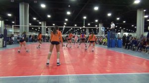 D'Mya Sanford c/o 2018 (Orange jersey #45, MB/RS) - Big South 4-2-2017 BLOCK HIT - 28sec