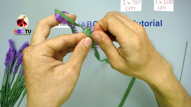 ABC TV | How To Make Lavender Paper flower From Crepe Paper #2 (Slowly) - Craft Tutorial смотреть онлайн