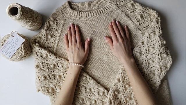 Стильный джемпер с красивым японским узором // Как вязала?