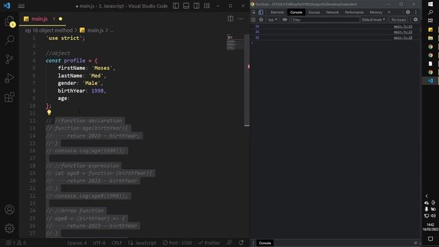 [Ep 18] Object method in JavaScript - Full stack web development