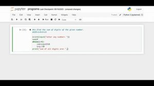 Find the sum of digits of given number || Python Program #python #pythonprogramming #pythontutorial