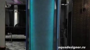 Декоративный  водопад по стеклу был установлен в московской квартире