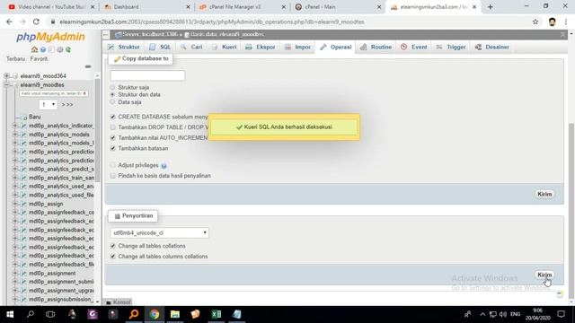 mengubah database utf8 to utf8mb4 moodle cpanel mysql смотреть онлайн