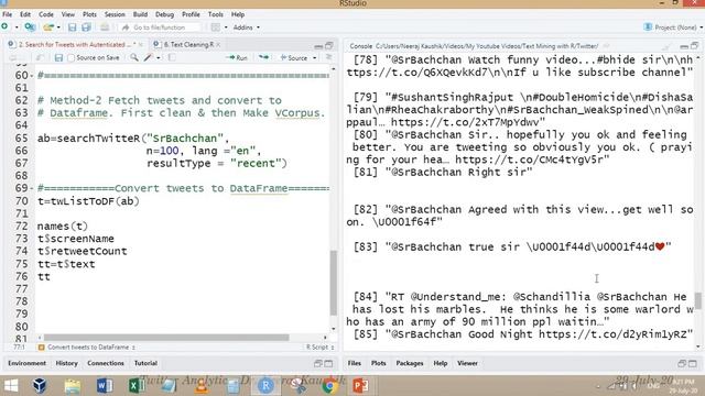 Twitter Analysis-4 Fetching tweets and converting to dataframe and Text Cleaning смотреть онлайн