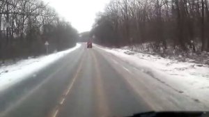 Гололёд и посыпалка автодора.Чернава