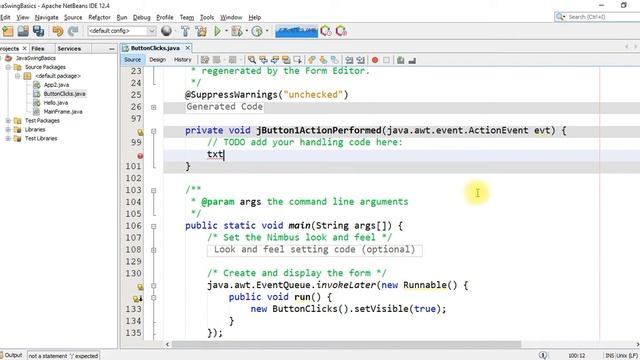 Java Swing - Responding to button clicks смотреть онлайн