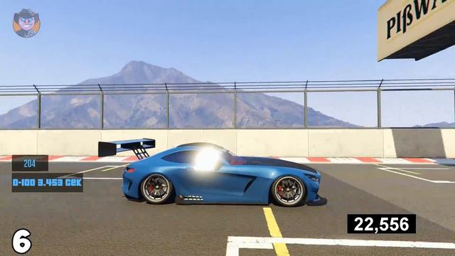 ТОП 10 самых быстрых спортивных машин с точки зрения УСКОРЕНИЯ в GTA 5 ONLINE