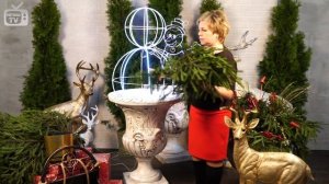 Новогоднее оформление ? Декор входной группы ? Уличные вазоны, световые фигуры от hitsad.ru