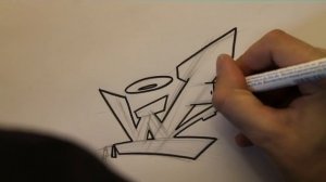 Graffiti Alphabet Tutorial - How to draw graffiti letters - Letter W