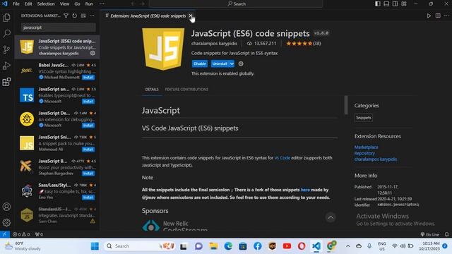 VS Code JavaScript Setup - How to Install JavaScript in Visual Studio Code 2023 смотреть онлайн