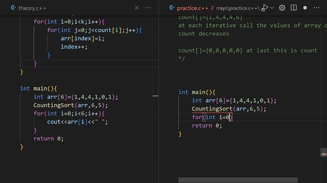 COUNTING SORT ALGORITHM USING C++
